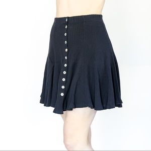 Vintage Short Black Button-up Skirt